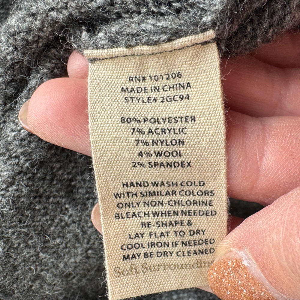 Soft Surroundings Turtleneck Gray Button Neckline… - image 4